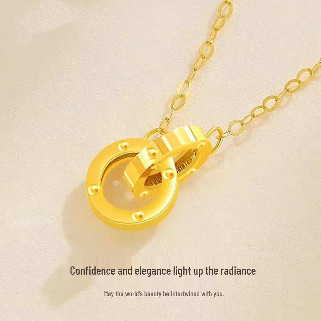 Gold-Plated Copper Clavicle Necklace for Women - 2025 Light Luxury Holiday Gift