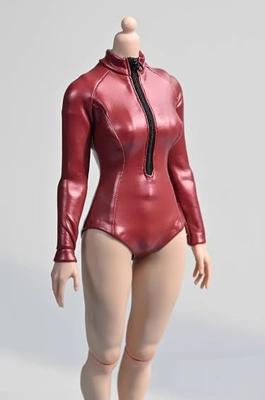 Kompatibel mit TBLeague Körper für Actionfigur im Maßstab Sonderangebot Sexy Modefarbe Lederoptik Gymnastikanzug Badeanzug und Kopf nicht
