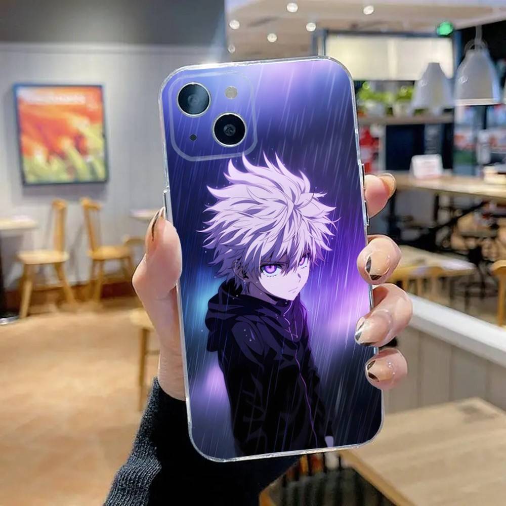 Killua Zoldyck H-Hunter Phone Case For iPhone 16,15,14,13,12,11 Pro,Max,Plus,X,XS,XR,SE,Mini Transparent Silicone Soft