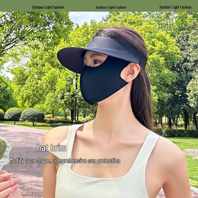 Ice Silk Sun Protection Hat & Face Mask Set