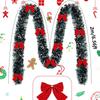 For DIY Wreath Christmas Tree Ornaments New Year Home Table Decor Artificial Christmas Garland Xmas Garlands with Bowknot
