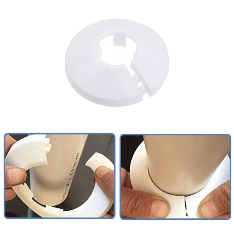12mm Drain Pipe Concealer Rings Smooth Decorative Cover Leak Proof Pipe Trim Rings 20pcs Suitable for Sink Tub Piping