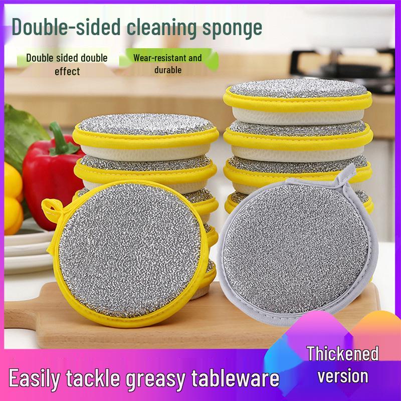 Double-Sided Magic Eraser Kitchen Sponge: Oil-Proof Scrubbing Cloth for Dishes and Pots