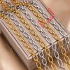 1M Stainless Steel Frosted Rounded Square Punk Chains Hip-hop Necklaces Oval Cross Chains Accessory for DIY Jewelry Making Gifts
