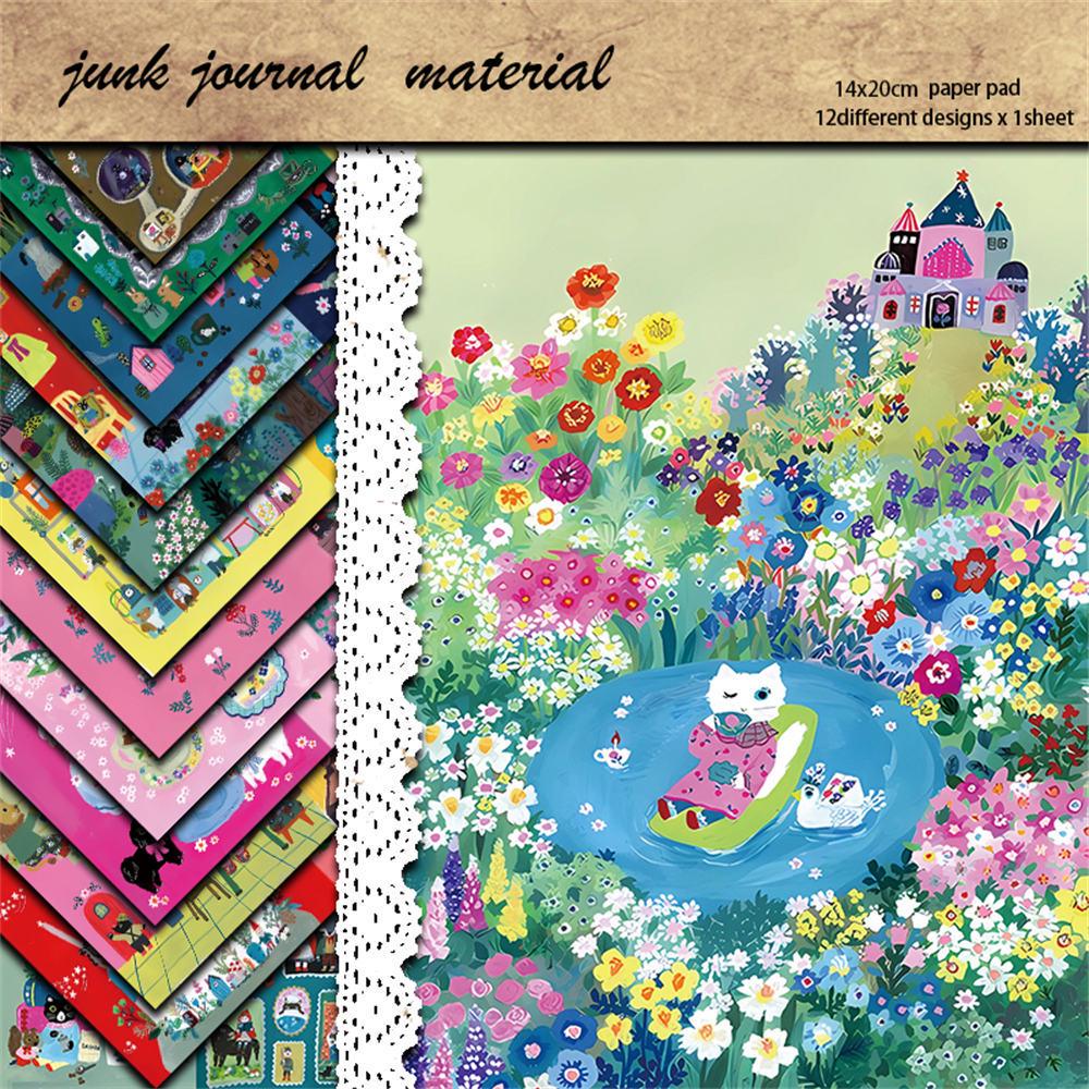 12 креативных листов с иллюстрациями животных: Материал для коллажа в ретро-журнале - Европейский и американский стиль