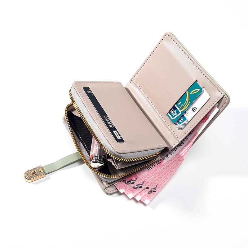2025 New Fashion Short Wallet Women's Zipper Buckle Large Capacity Wallet Multi-card Change Bag Clutch