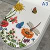 Adesivi per WC con Motivo di Fiori di Rosa e Farfalle Adesivi Decorativi per Bagno Pitture Autoadesive Adesivo in PVC Rimovibile