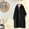 Moda feminina cor sólida manga longa casual outwear trench coat tops