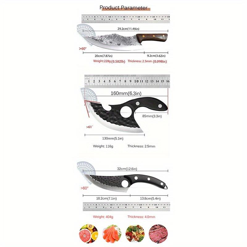3PCS Stainless Steel Utility Knife Boning Knife Chef Knife for Cooking Small Pocket Kitchen Knife with Sheath