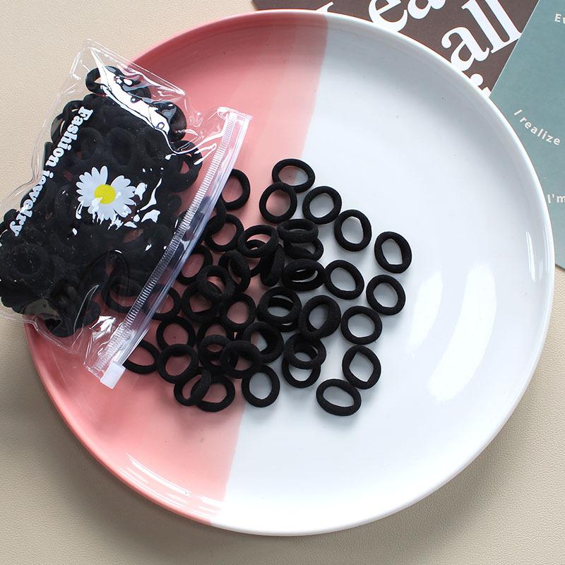 100 Stück/Lot Elastische Haargummis für Kind Mädchen Gummiband Weiß Schwarz Bunt Kleine Haargummis Stirnband Baby Accessoires