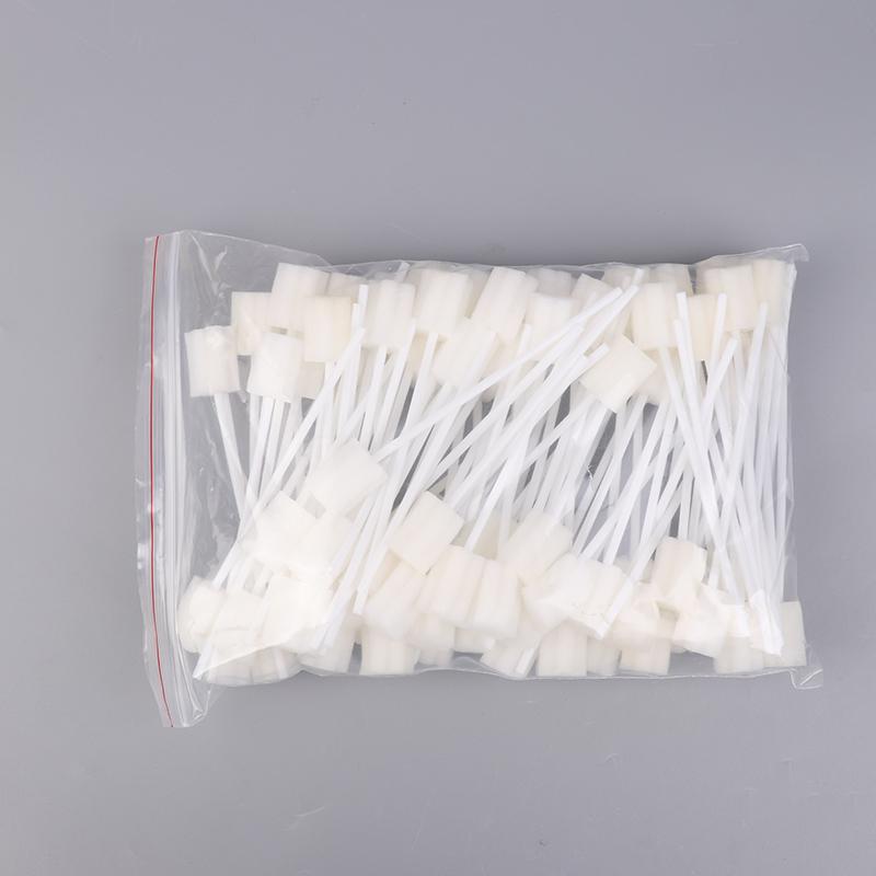 100 ks tamponů na čištění zubů s houbičkou na čištění hlavy, jednorázové tampony na péči o ústní dutinu
