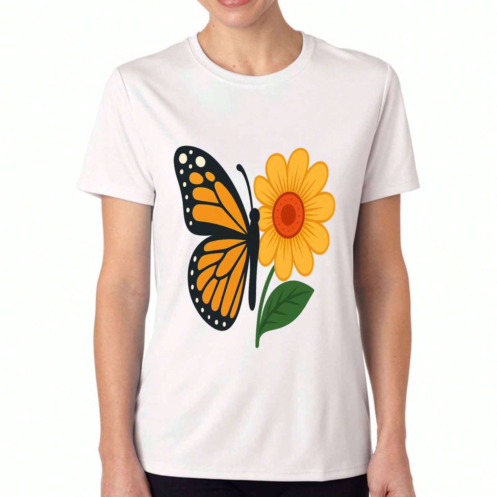 Butterfly Hope Wounisex s Cotton T Shirt, Premium Cotton Printed, Durable, Casual Fashion, Featuring Butterfly Design With Hope, Faith, Peace, Love, S S разноцветный