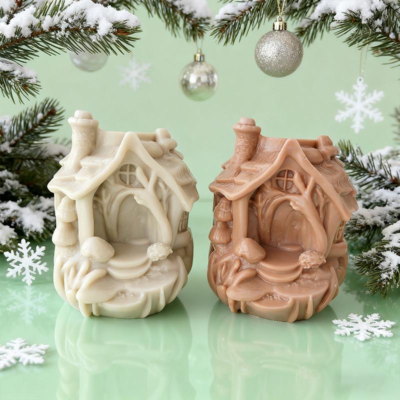Forma Silikonowa na Świecę Reliefowa Kolumna Dom Forma DIY Pnącza Dom na Drzewie Ornament Gipsowy do Aromaterapii Forma Materiały do Wyrobu Świec z Wosku Sojowego