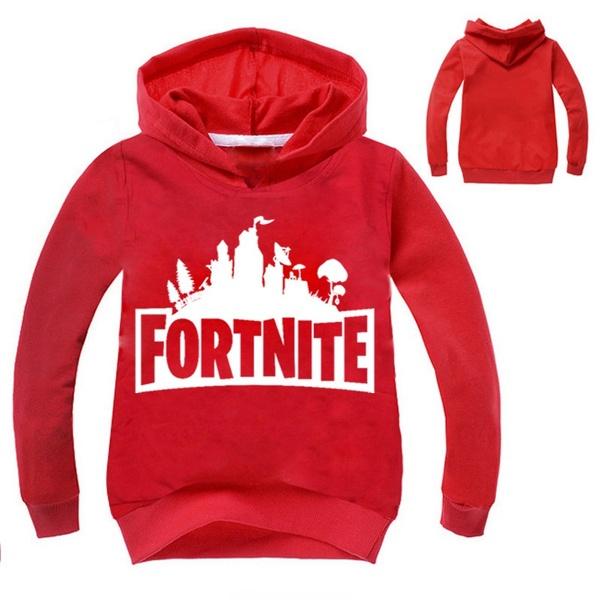 Kids Sleeve Long Hoodie Coat Boys Girls Game Fortnite Printed Sweater Hooded