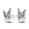 Cute Unicorn Stud Earrings Silver Plated for Little Girl Crystal Cat Mouse Elephant Heart Star Earring Gift Jewelry