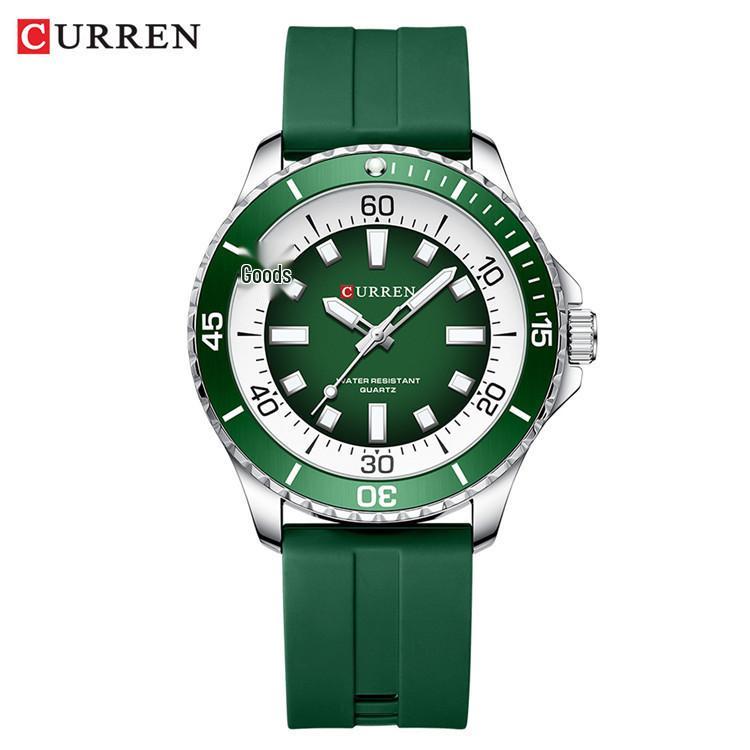 CURREN 8448 Unisex Outdoor-Uhr mit großem Zifferblatt & Gummiarmband