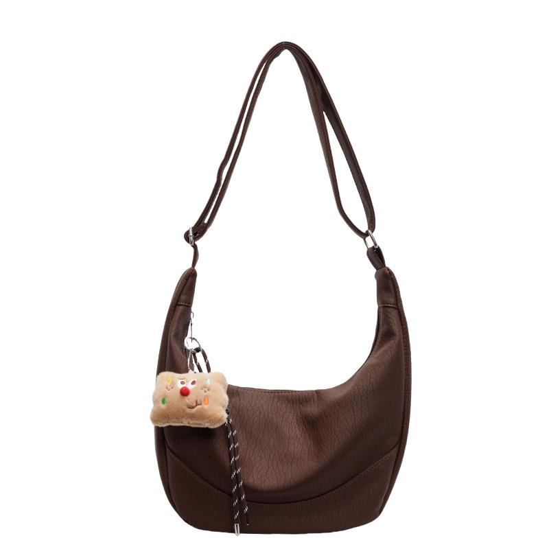 

Casual large-capacity dumpling bag women s 2025 new trendy lazy style fashionable versatile commuter shoulder messenger bag кофейный