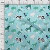 oneOone Georgette Viscose Arctic Blue Fabric Animals Sewing Craft Projects Fabric Prints By Yard 42 Inch