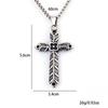 Antique Titanium Steel Viking Cross Necklace For Men Fade Resistant Pendant Jewelry