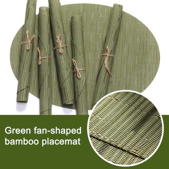 2 szt. Podkładka bambusowa owalna, odporna na oparzenia, odporna na ciepło, antypoślizgowa, wodoodporna, izolacja cieplna, PVC Można myć w zmywarce, Dekoracja stołu