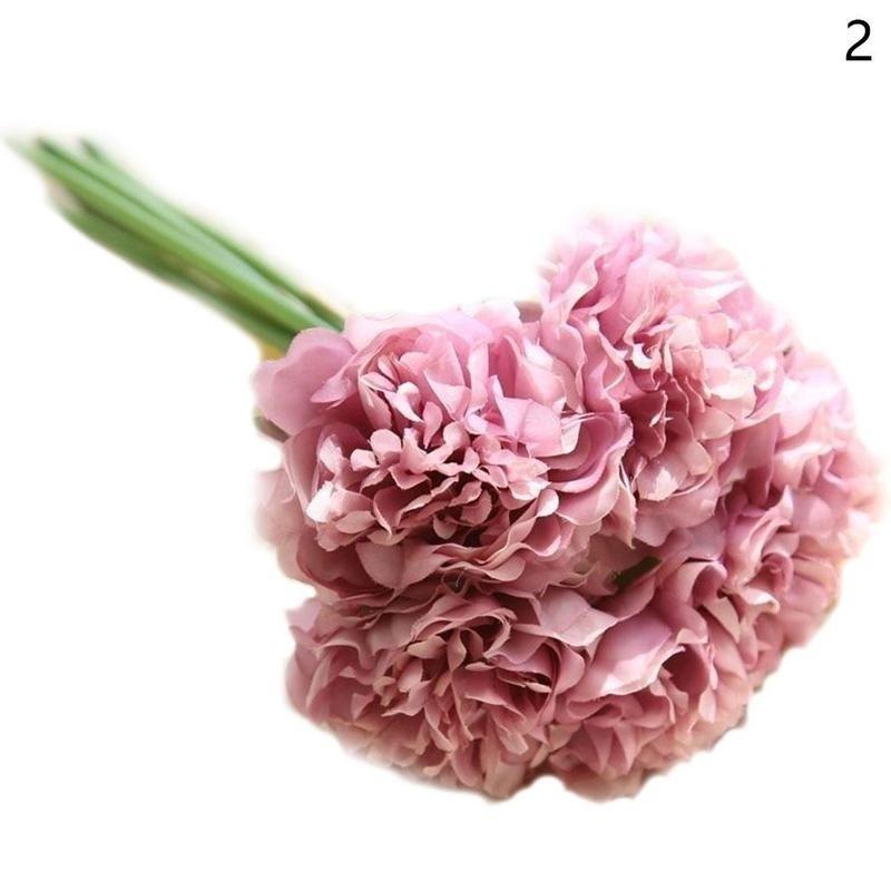 5tops / Bunch Simulation Peony Flower Bouquet To The Beam Simulation Flower Home Decoration Crafts W