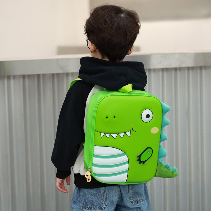 School bag new dinosaur school bag boys and girls cute cartoon hard shell backpack eyes luminous