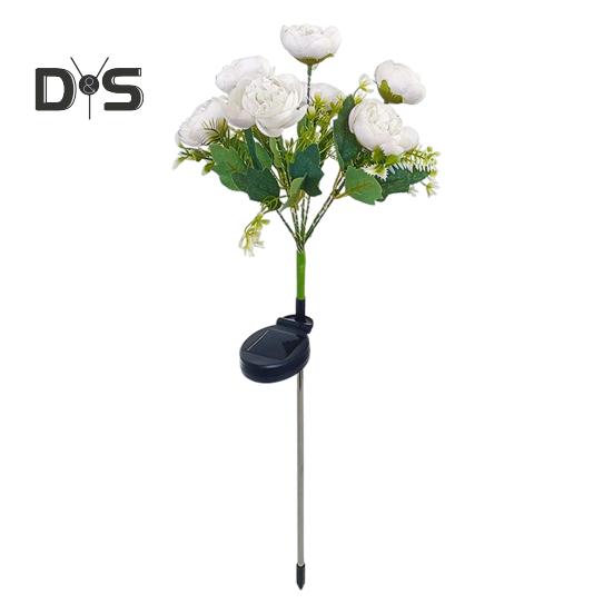 

Солнечный садовый светильник, светодиодная лампа для цветов, автоматическая зарядка, IP65, водонепроницаемый, простая установка, романтический, реалистичный, цветочный светильник белый