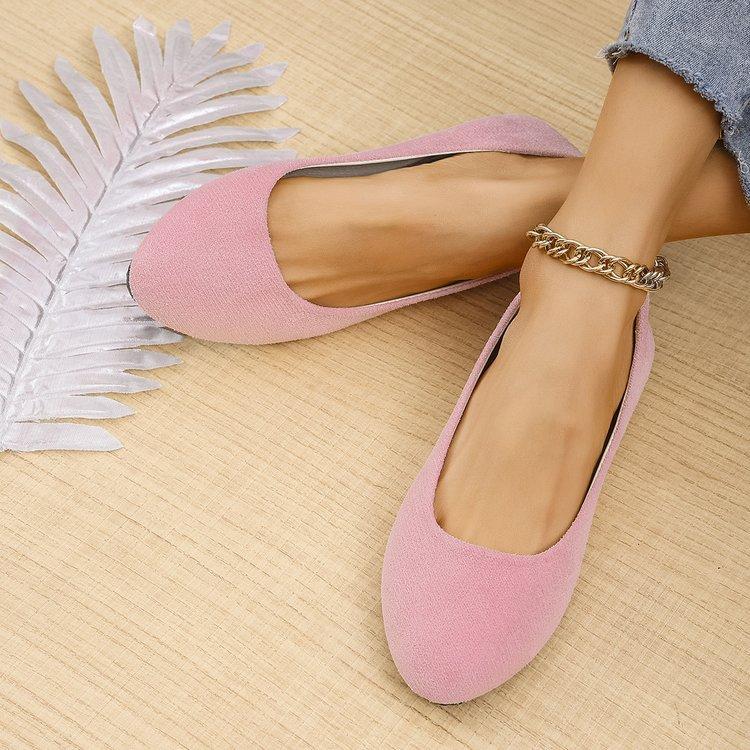 Παπούτσια με ρηχό στόμα και επίπεδη μύτη, μονά παπούτσια με μαλακή σόλα, άνετα φλατ παπούτσια με κούμπωμα