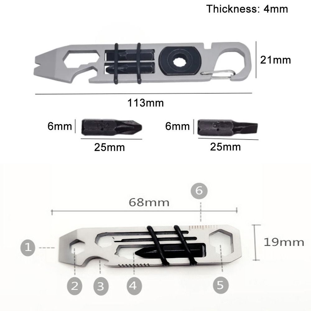 Mini Multifunctional Pry Bar Keychain Shape Outdoor Multifunctional Screwdriver  Bike Repair Tools