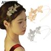 AWAYTR Alloy Hollow Butterfly Headband Fashion Metal Hairband Double Layer Tiara Hair Band  for Women Girls Hair Accessories