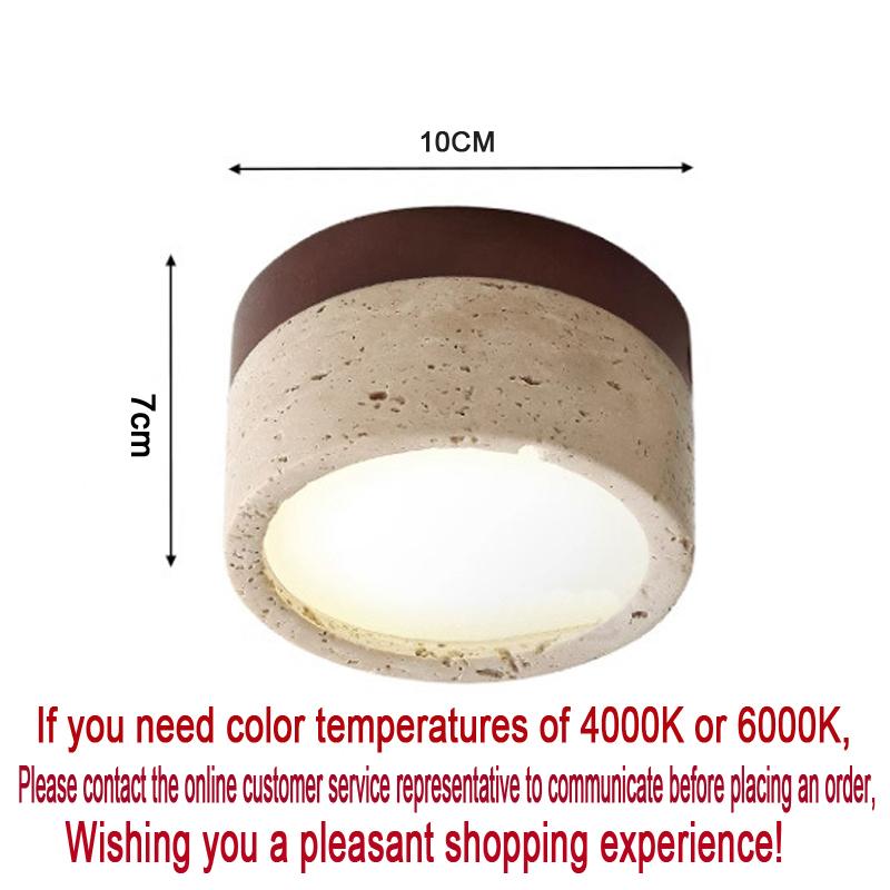 Japanese Wabi Sabi Stone LED Ceiling Light Cream Wind Living Room Restaurant Corridor Bedroom Light Room Decoration Downlights