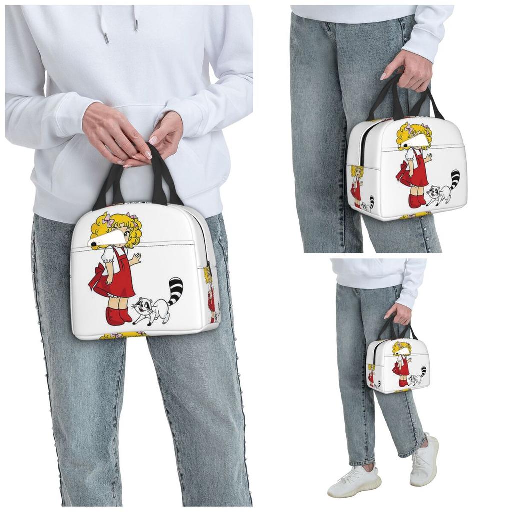 Candy Candy Cartoon Animated Insulated Lunch Bag for Women Office Cooler Thermal Food Box Tote Portable Lunch Boxes Container