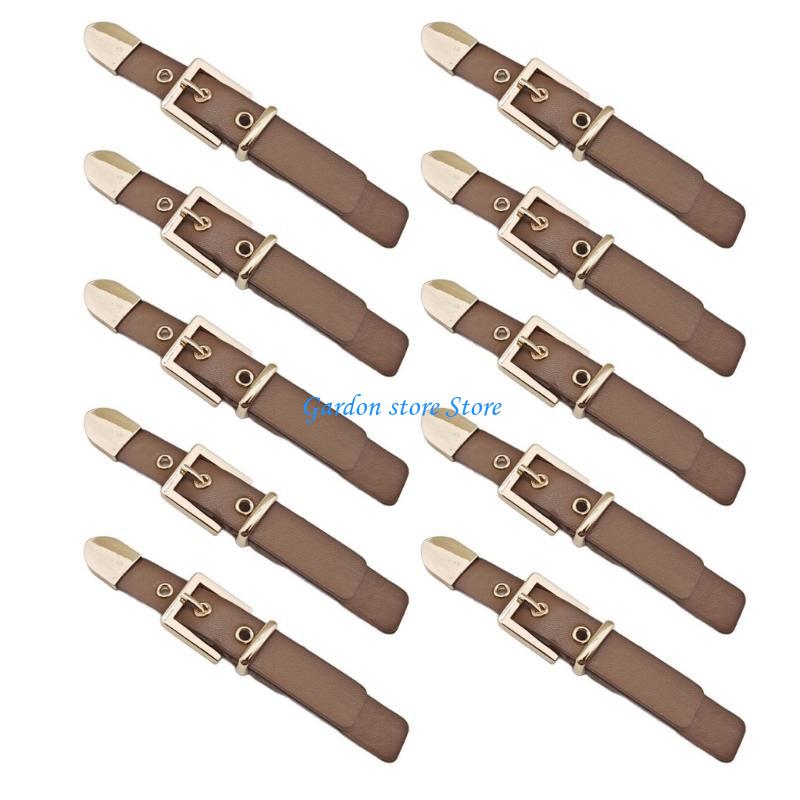 B0KB 10 Pcs Sew-On Toggles Closures Sewing Accessories PU Leather Clasp Fasteners for Coat Knitwear