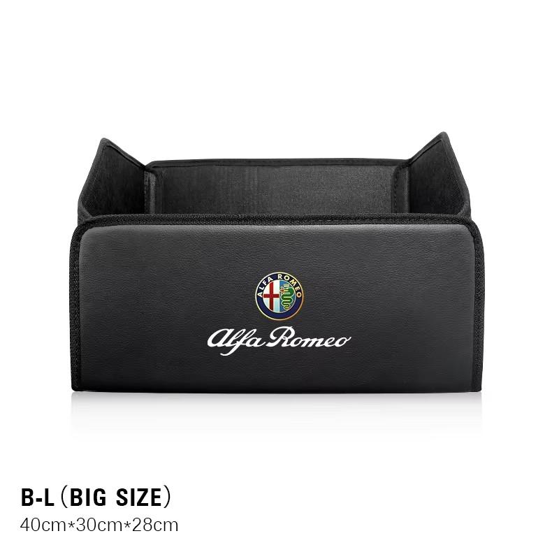 Scatola portaoggetti in pelle per bagagliaio auto Borsa organizer pieghevole per auto per Alfa Romeo Giulietta Mito 159 Giulia Stelvio 156 147 Tonale Brera GF8