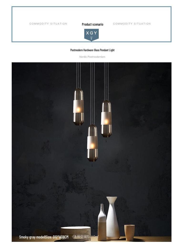 Nordic Minimalist Glass Pendant Light for Bedroom or Living Room