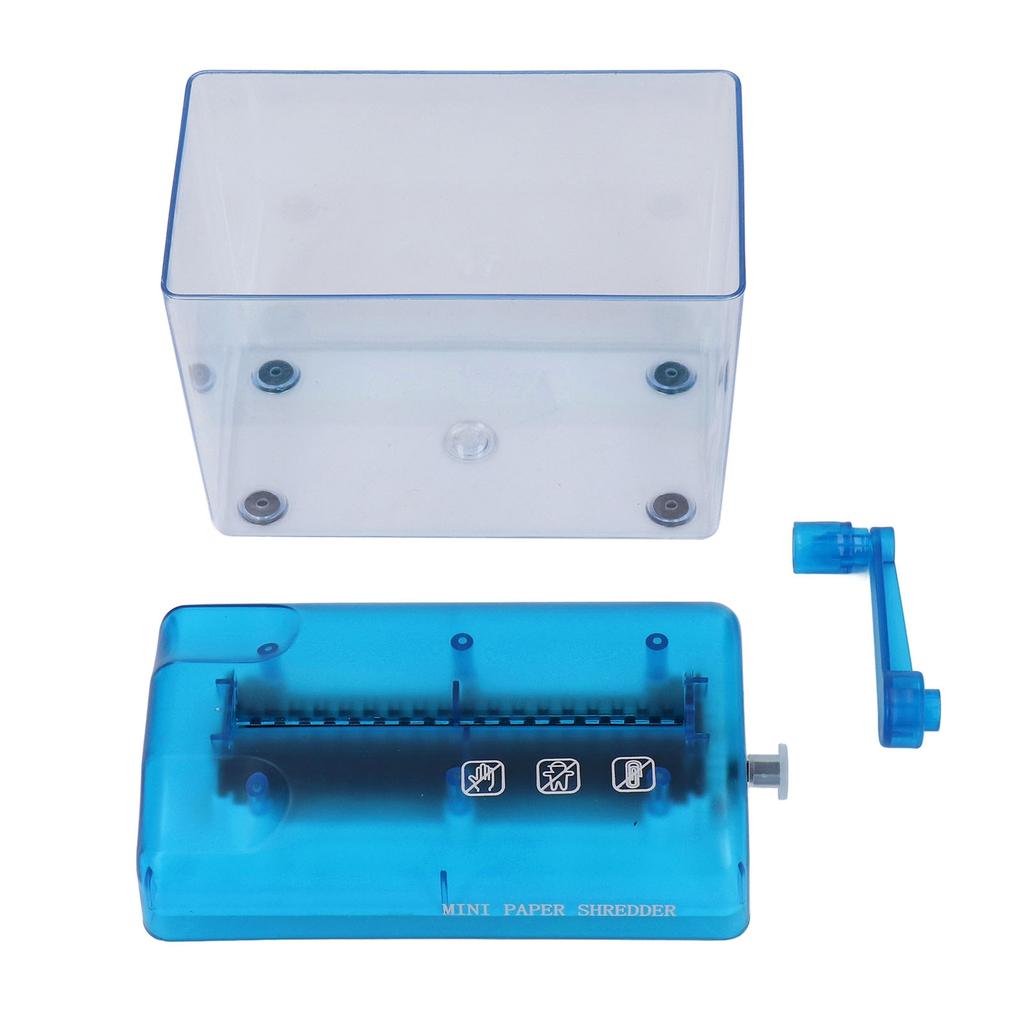 Manual Shredder Strip Cut Shredding Machine Desktop A6 Paper Cutting Tool for Office School Home Use Blue