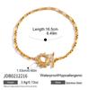J&D Jewelry Celestial Sun Moon Star Charm Bracelet 18K Gold Plated Stainless Steel Rhinestone O Chain for Women