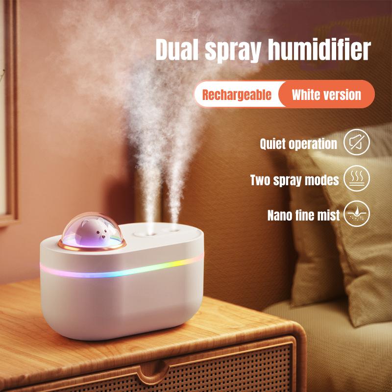 

Портативный беспроводной увлажнитель воздуха Usb электрический диффузор эфирного масла с красочным светодиодным светильником очиститель аромата для домашней комнаты White