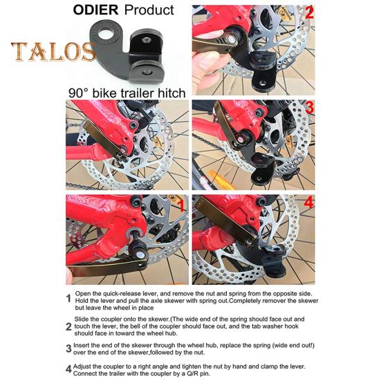 Bicycle Trailer Hitch 135 Degrees Bike Coupler Attachment Adapter Heavy Duty Bicycle Trailer Replacement Connector Hook Bike Accessories