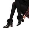 Coarse heel high heel boots autumn and winter velvet new thin boots with skirt comfortable small short boots