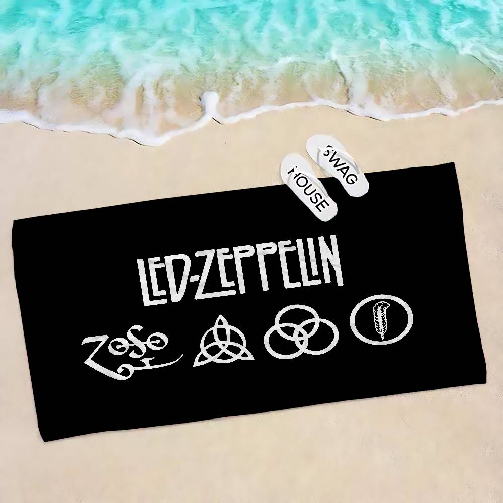 Britská Rocková Kapela L-Led Z-Zeppelin Mikrovláknovádeka Rychleschnoucí Plážové Ručníky Velkoformátový Tisk Super Absorpční Ručníkovádeka
