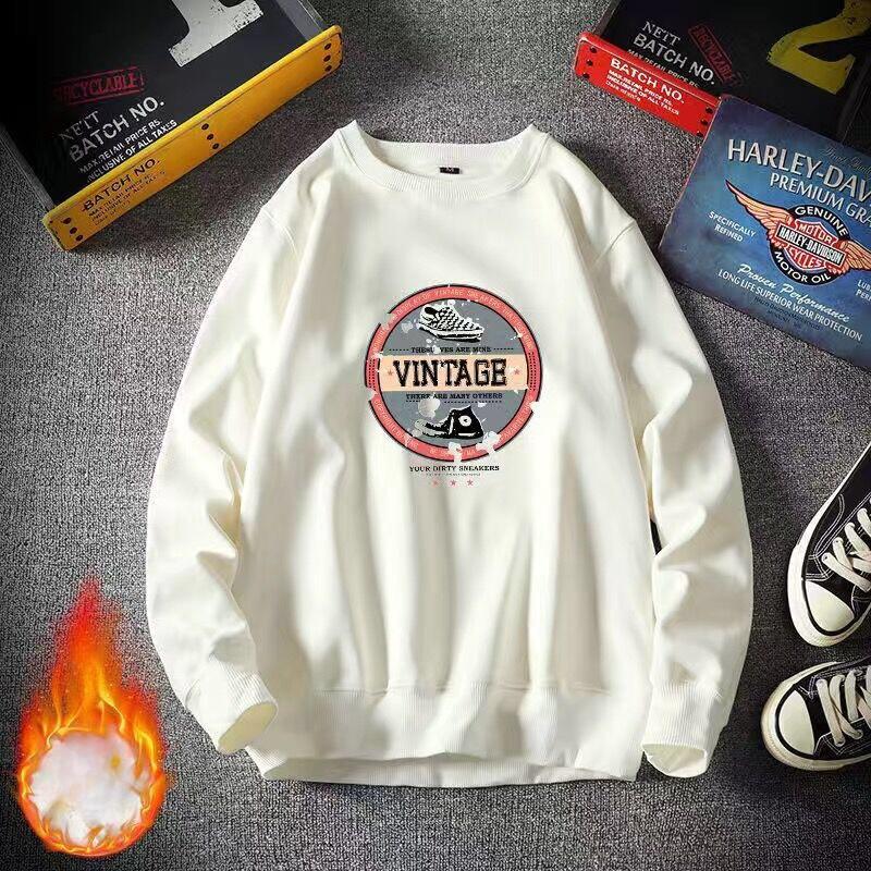 Spring and Autumn New Style National Fashion Sweater Men's Loose Pullover Round Neck Jacket Ins Trendy Velvet Top Long Sleeve