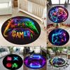 Spelmatta för Pojkrum Gamer Casual Rund Matta med Kontrolldesign Matta för Spelrum Sovrumsinredning Halkfri Golvmatta