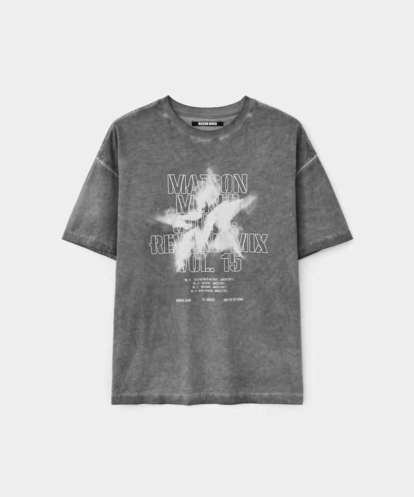 Maison Mined Falling Star Washing Half T Charcoal