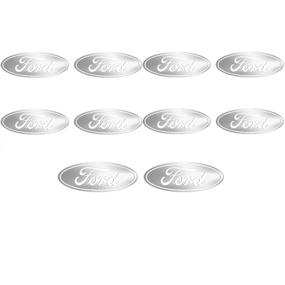 10/20pcs For Ford Escort Explorer Focus Kuga Mustang RS Ranger Car Interior Nickel Badge Phone Key Decoration Sticker Accessorie