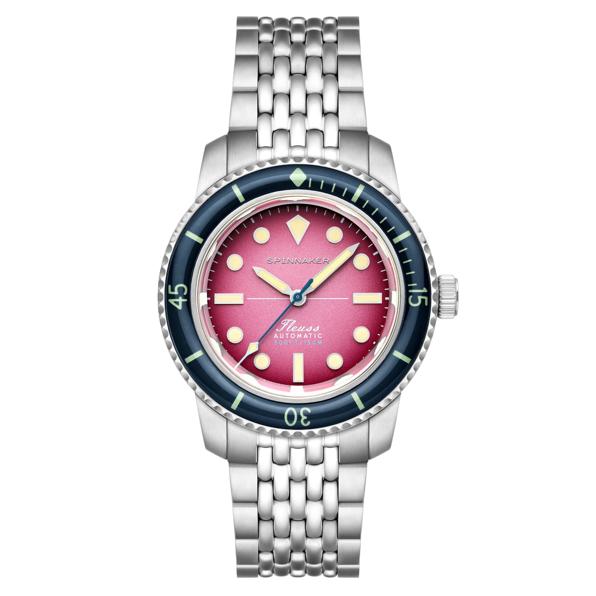 

Fluce 40 Automatic 15 ATM Water Sapphire Pink [SPINNAKER] Watch, Self-winding, Resistant, Crystal, Dial, SP-5133-AA, Men s [Authentic] рожевий