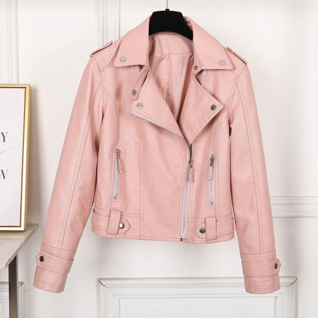 Slim Women PU  Leather Jacket Casual Biker Motorcycle Jackets Female Punk Streetwear Spring Autumn Coat