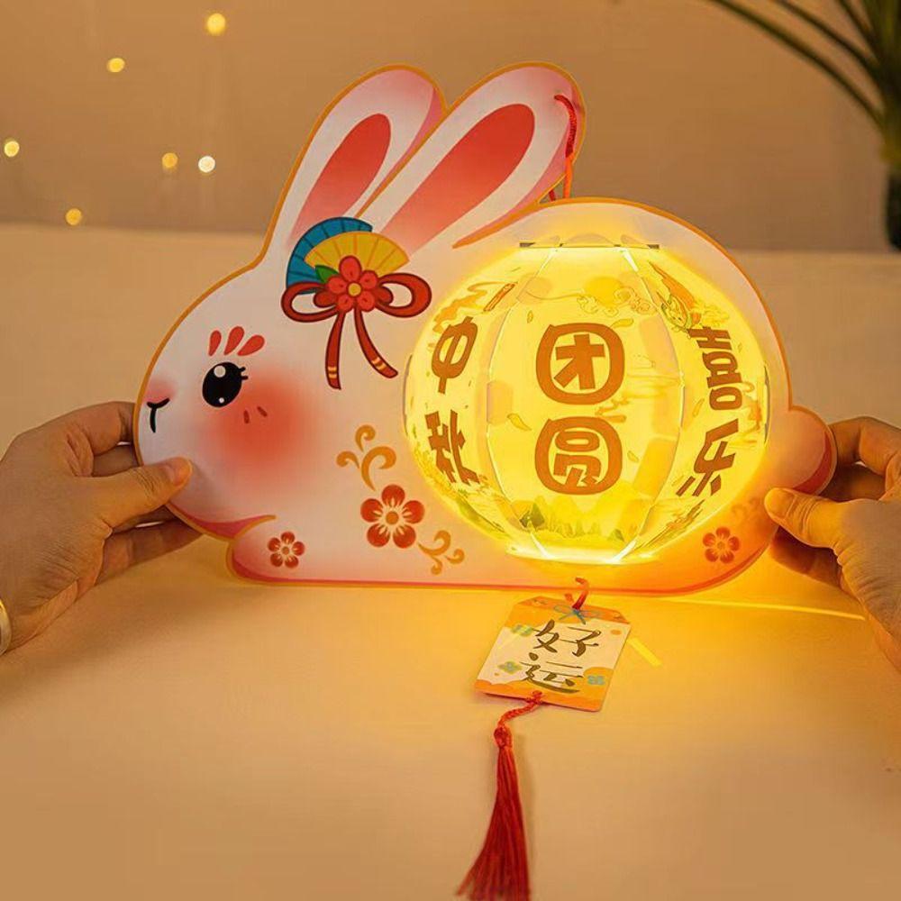Hanging Mid-Autumn Festival Lantern Luminous Handheld Luminous Lantern Rabbit Lantern  Chidlren