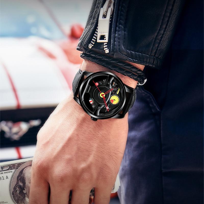 SVJ Brand Watch Cross-country Stereo Steering Wheel Waterproof Hollow Watch Forging Modified High-grade Non-mechanical Men's Watch