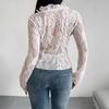 2026 Spring/Summer Women's Elegant Lace V-Neck Long-Sleeve Shirt